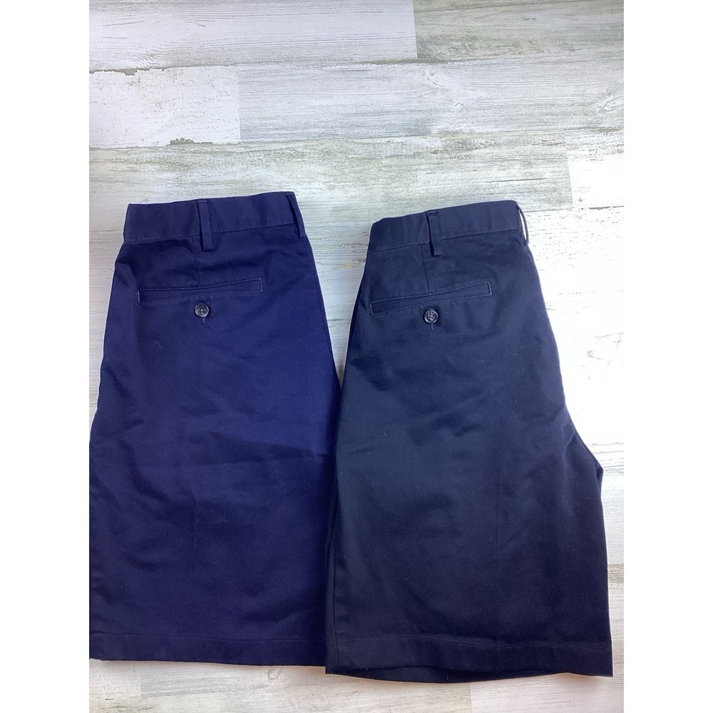 Lot Of 2 Lands End Mens Traditional Fit Sz 32 Pleated Chino Shorts Preppy Golf